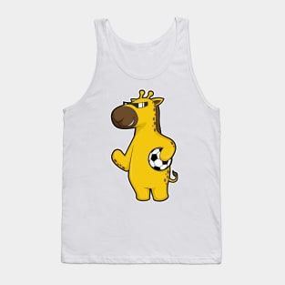 Giraffe as Soccer player with Soccer ball Tank Top